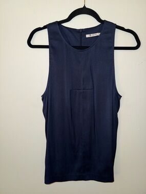 Silk navy blue tank top Alexander Wang size medium Indigo Blue